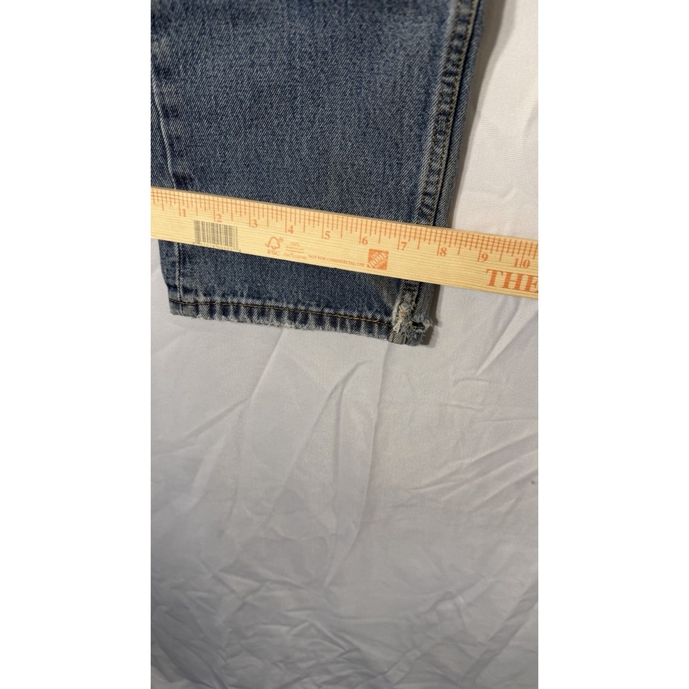Levi's 505 Light Wash Blue Jeans Fit 30x29 Distress Regular Fit Mens Cotton - Picture 10 of 13